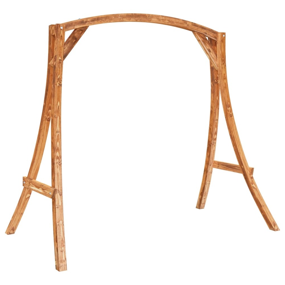 Chaise balançoire avec coussin bois d'épicéa avec finition teck