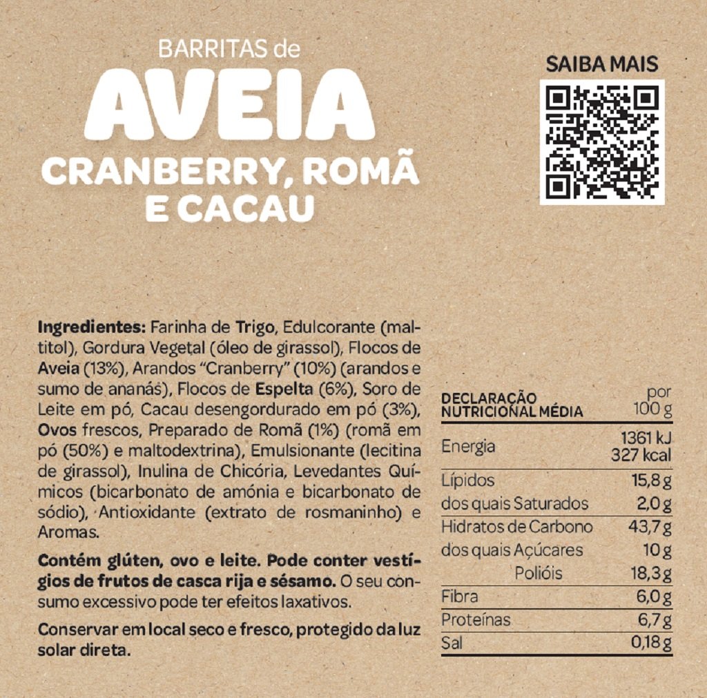 BARRITAS DE AVEIA SALUTEM ARANDO ROMÃ E CACAU 80G