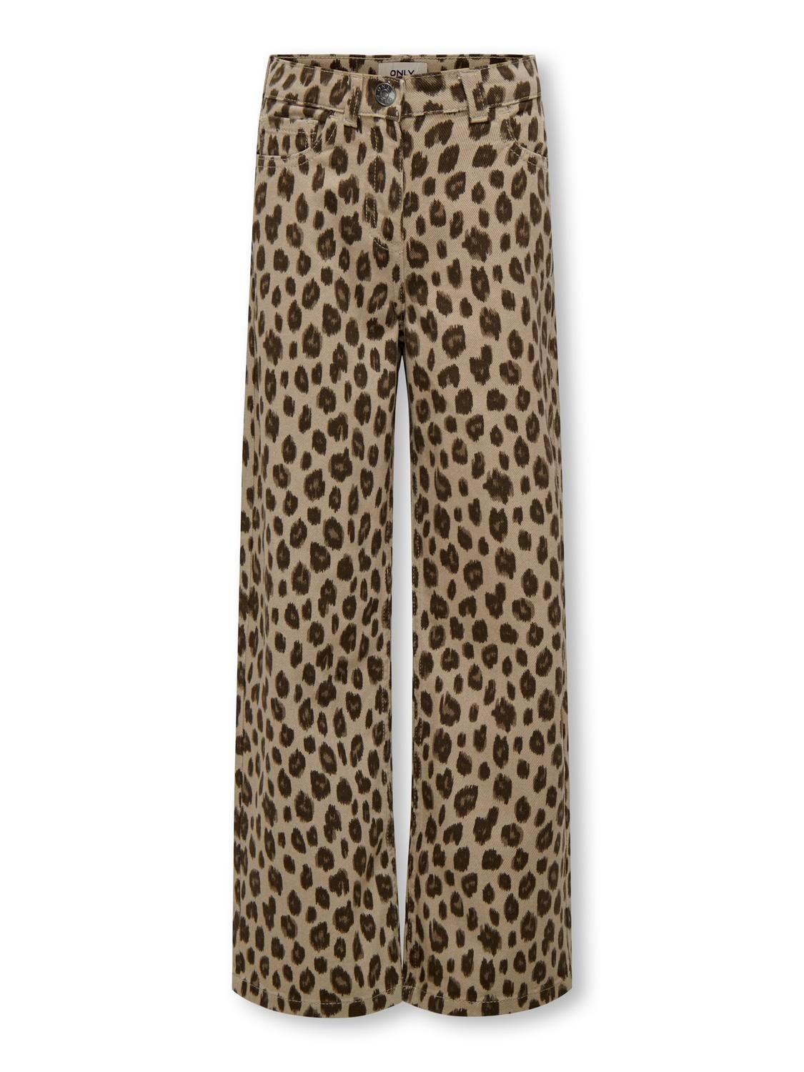 KOGLEO Weiter Beinschnitt Hose mit weitem Beinschnitt Beige