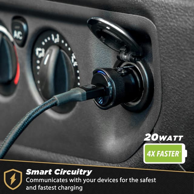 Powervolt enkel hurtig billader 20 watt USB-C PD3.0