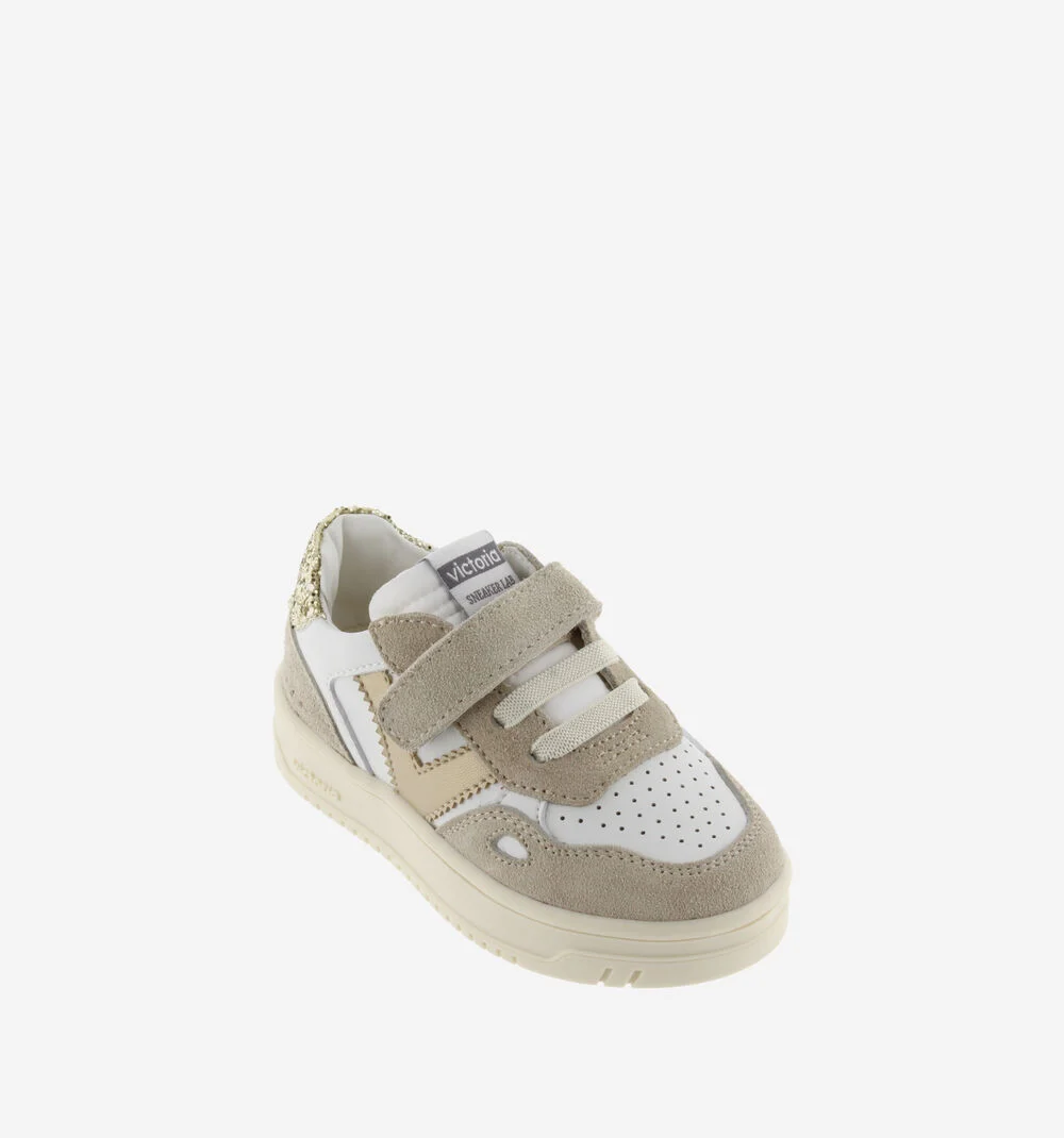 SEUL BRIDE CUIR FENDU & GLITTERPLATINO