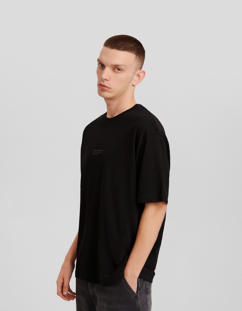Camiseta oversized de manga curta estampada