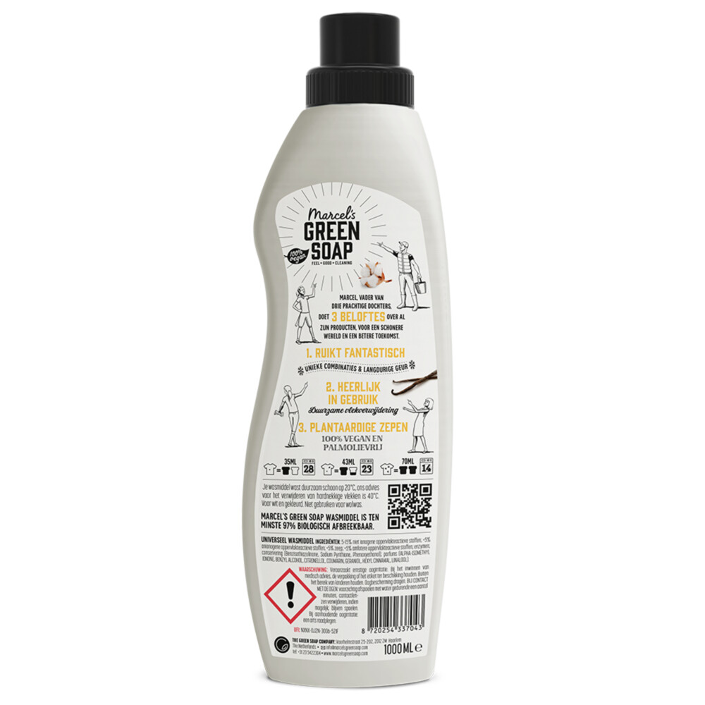 Marcel's Green Soap Wasmiddel Katoen & Vanille 23 Wasbeurten1 liter