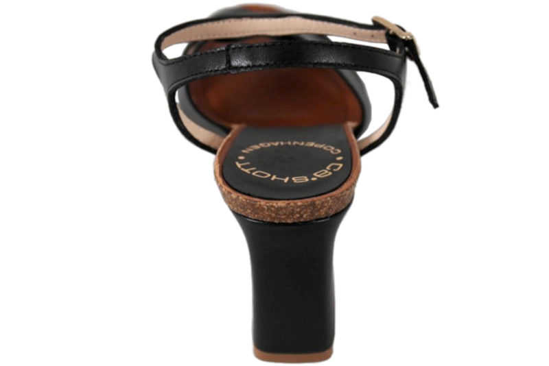 CASHOTT BLACK BOPEL SORT SANDAL I GLAT SKIND