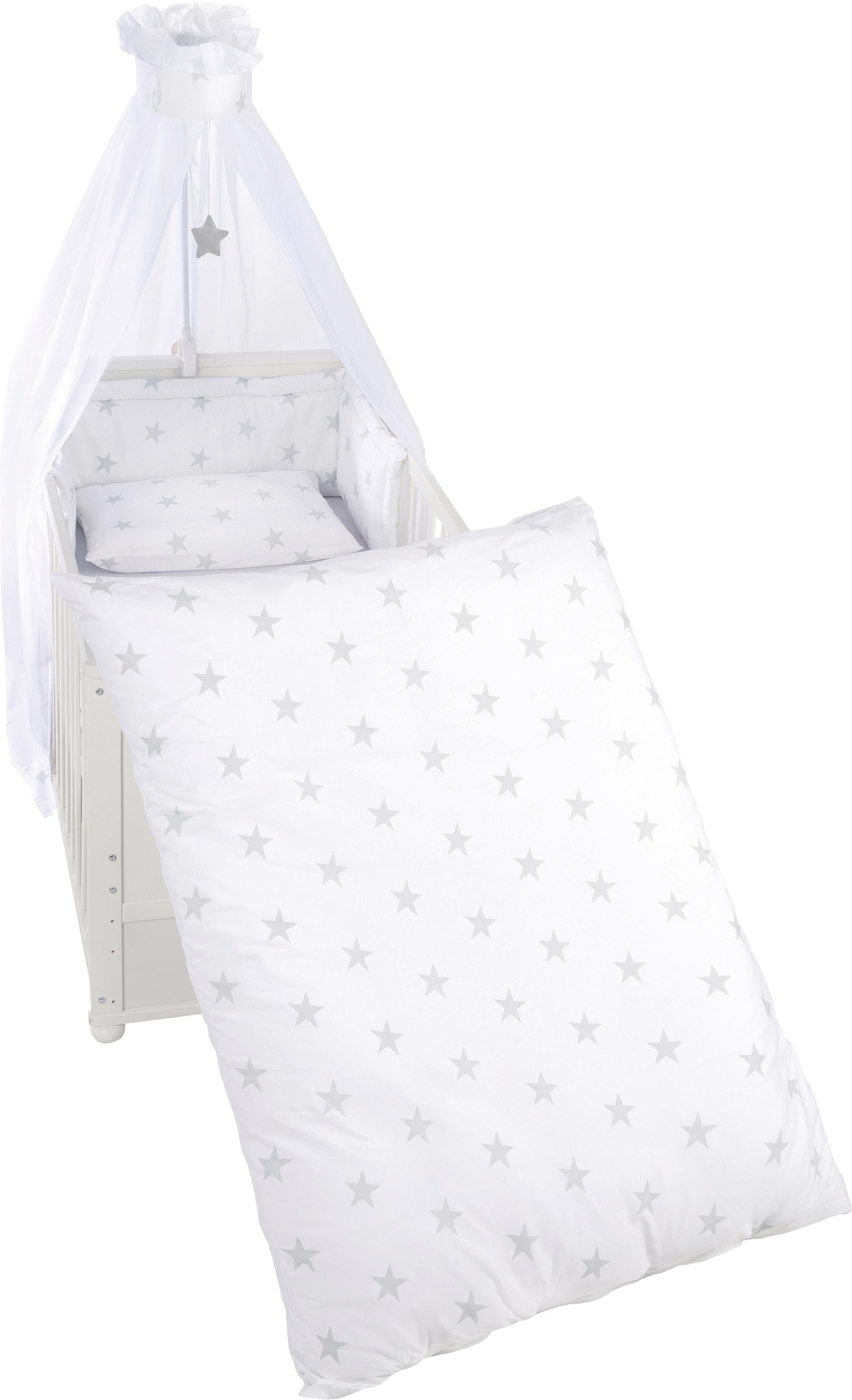 roba® Himmelbettgarnitur »Little Stars« 4tlg., mit Bettwäsche, Nestchen und Himmel