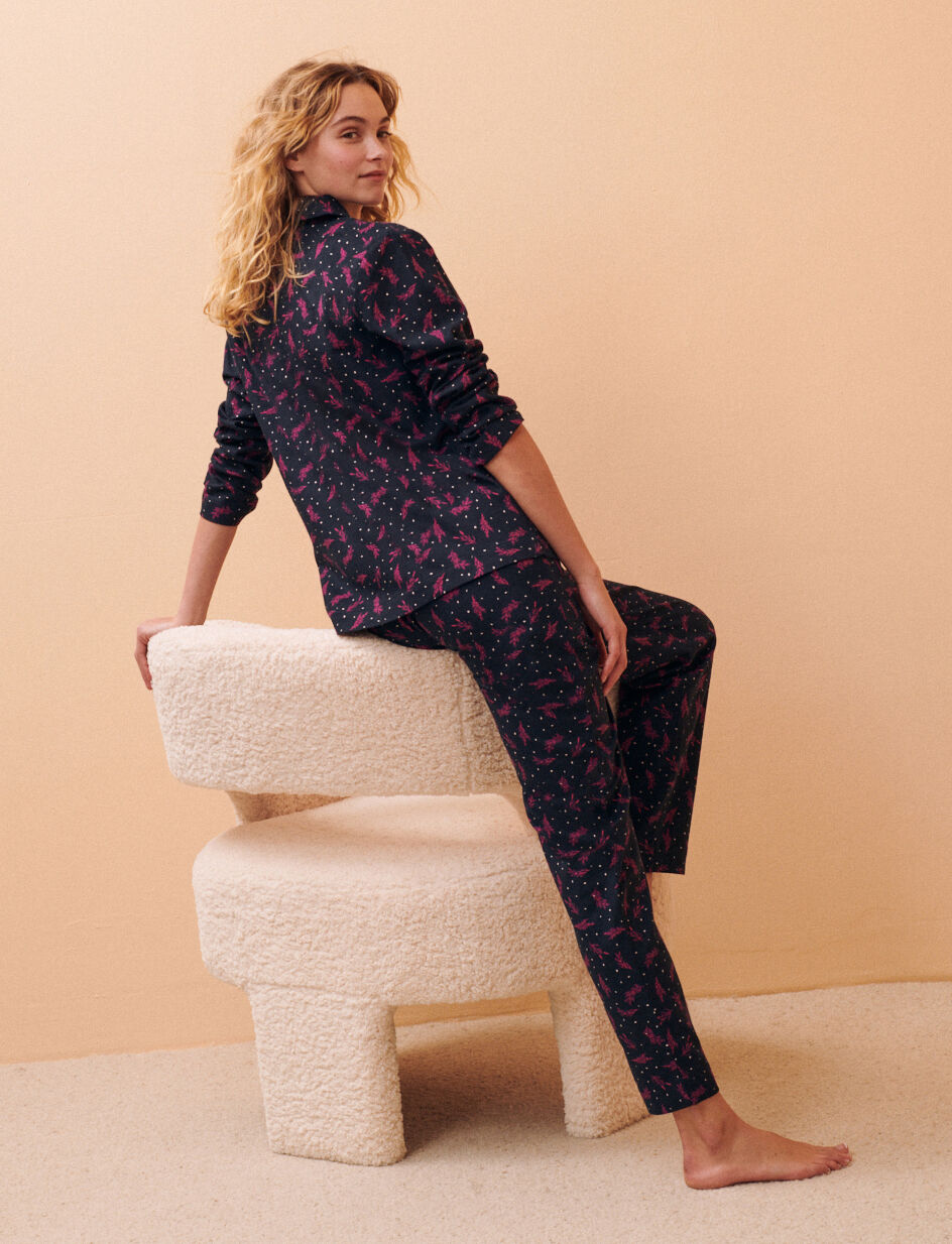 Set pyjama - branchage var bleu empire