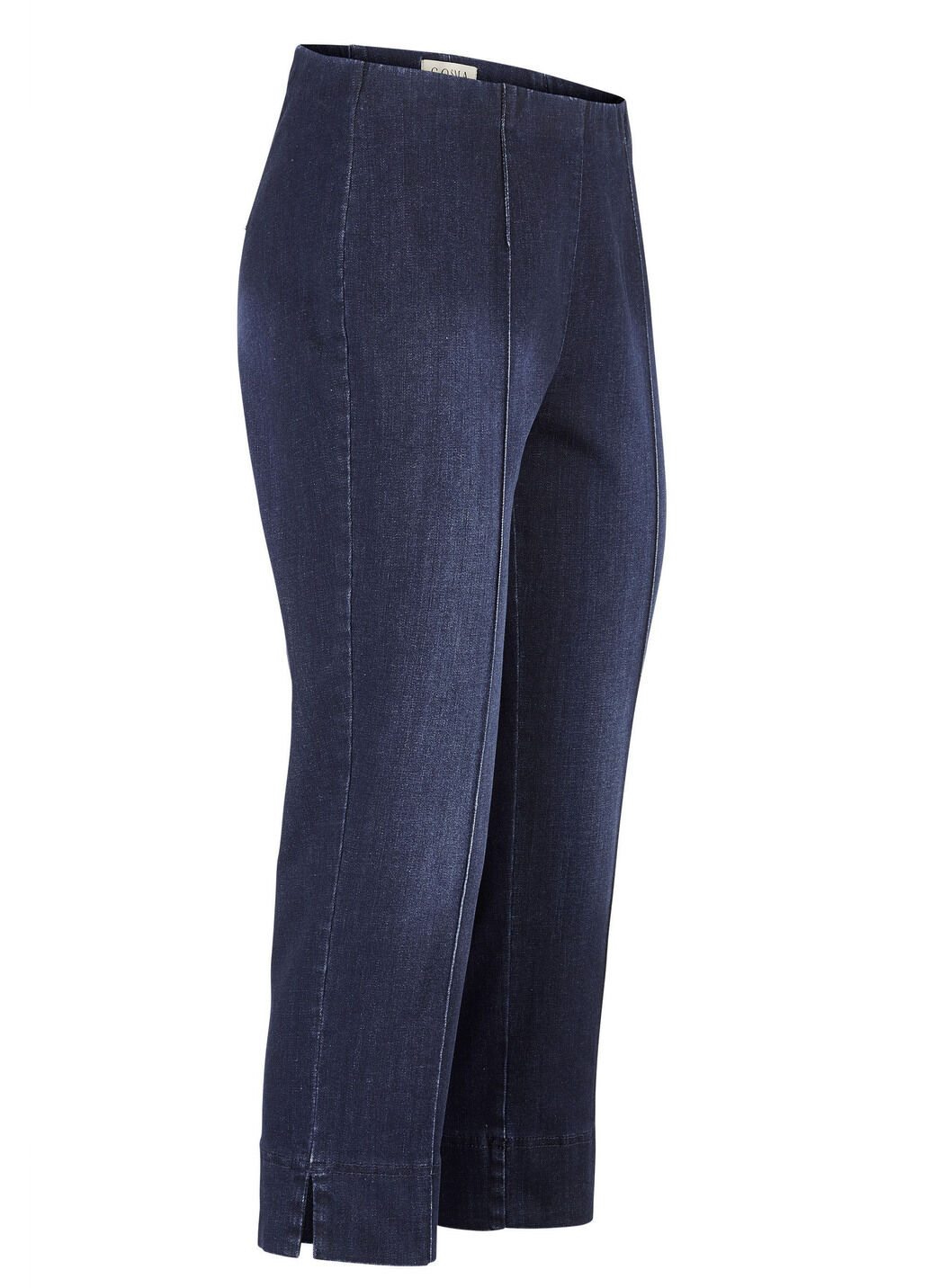 Capri-Jeans mit streckenden Biesen