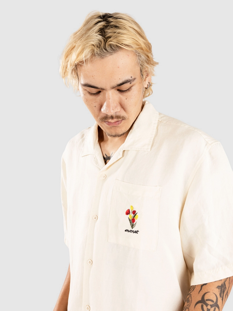 Monet Skateboards Bank Linien Shirt white