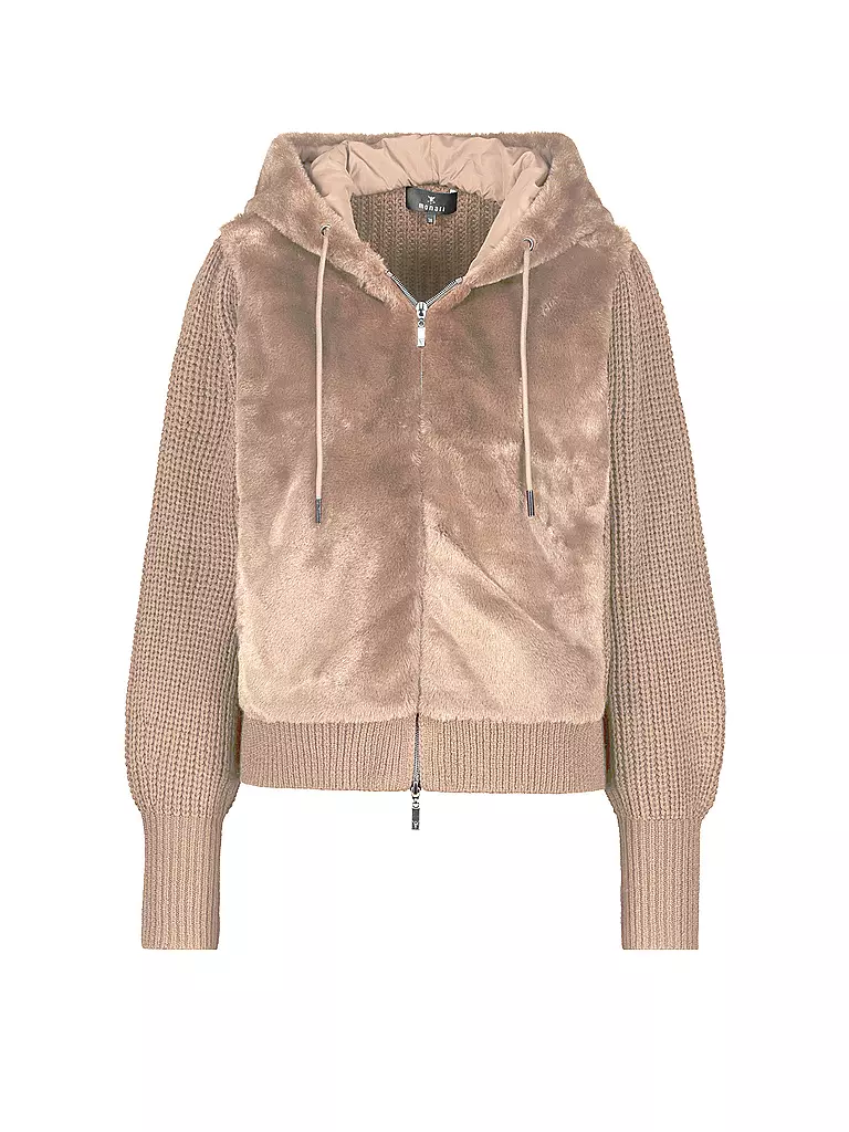 MONARI Strickjacke in Felloptik beige