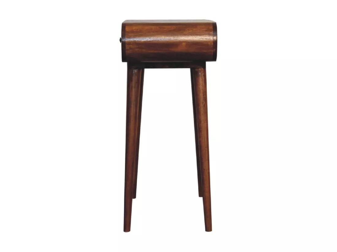 Mini Coiffeuse Pliable Ronde en Châtaignier