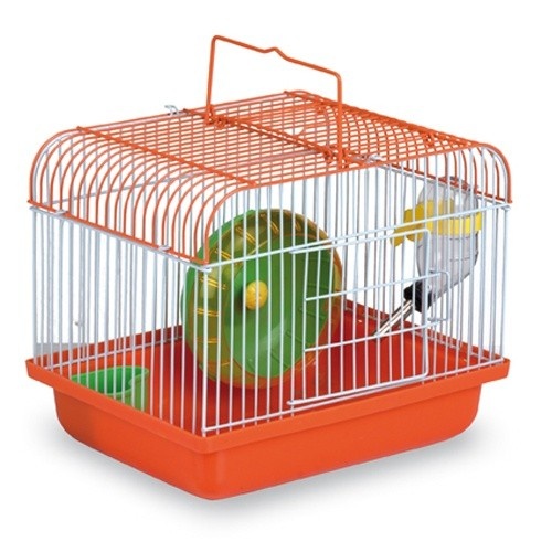 Gaiola vermelha para hamster com roda