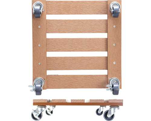 Plantenwagen WPC 29x29 cm max. draagvermogen 80 kg bruin