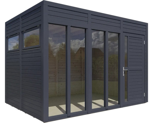 Bertilo Cubo 3 Kantoor tuinhuis inclusief vloer, 336 x 240 cm, antraciet