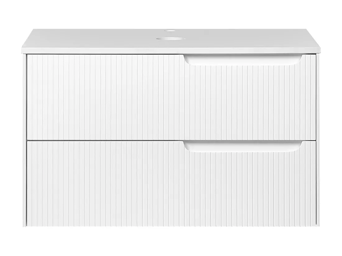 Meuble lavabo mural QUINTELA 80 cm 52 cm 48 cm Blanc