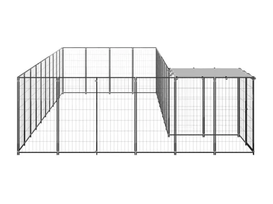 Chenil extérieur cage enclos noire 440 x 550 x 110 cm 02_0000504