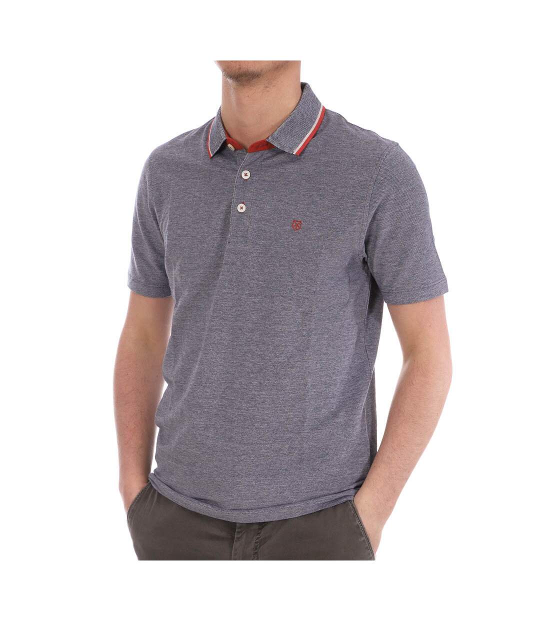 Polo Gris/Orange Homme Jack&Jones Paulos Play