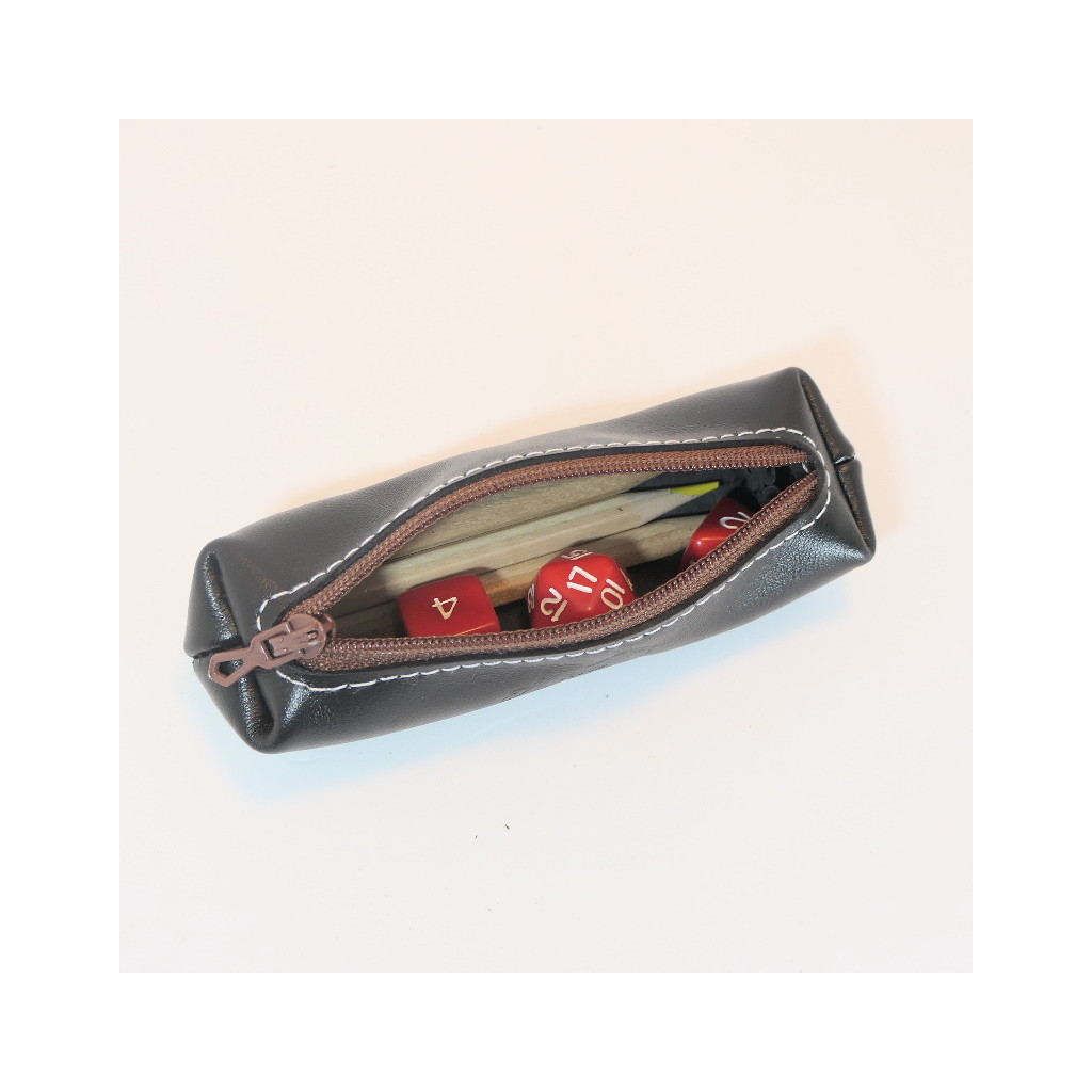 Trousse à dés Nomade - Noire / Marron