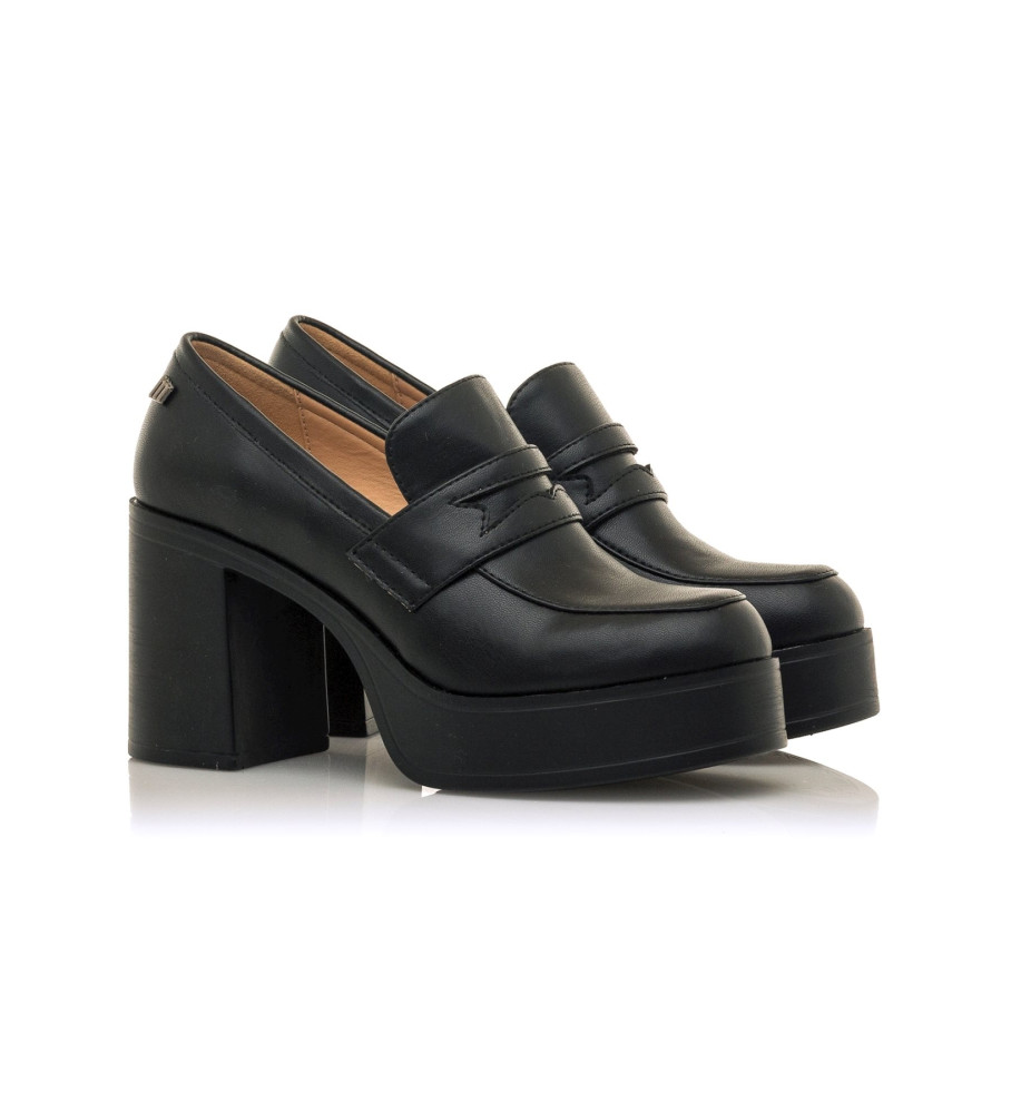 Mocassins Mustang Sixties Pretos - Altura do Salto 8cm -