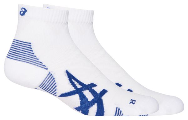 2 Paires de Chaussettes Asics Cushion Run Quarter Blanc/Bleu