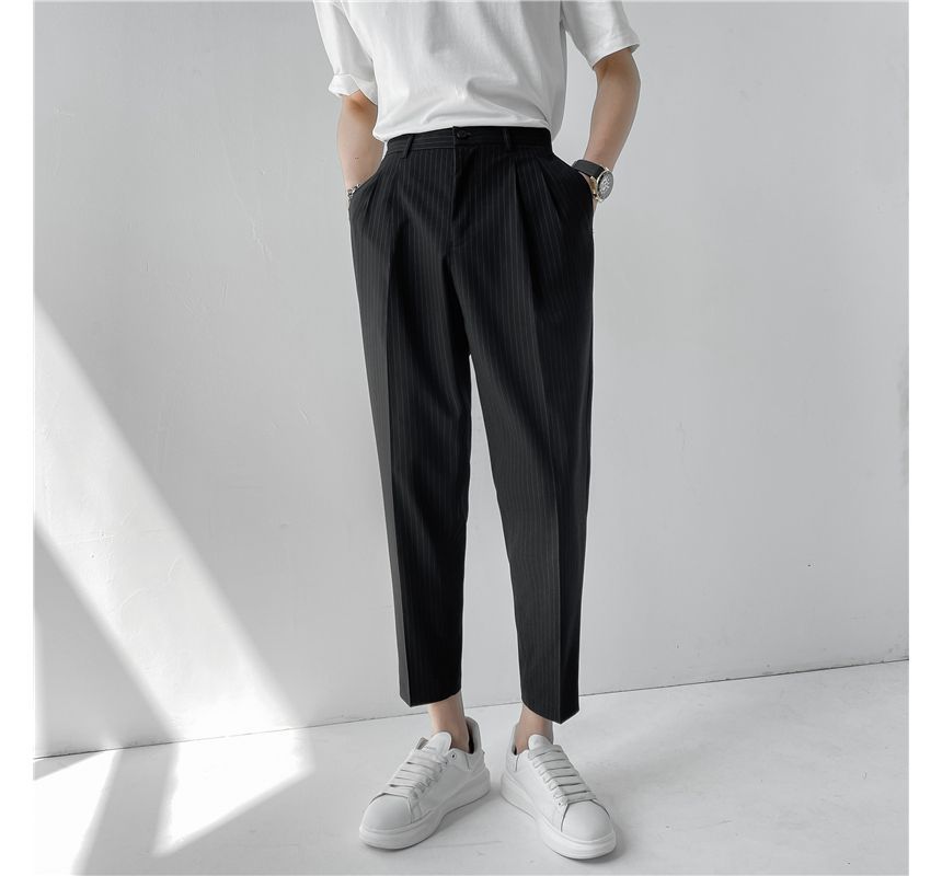 Orungeetun - Gestreepte rechte cropped broek