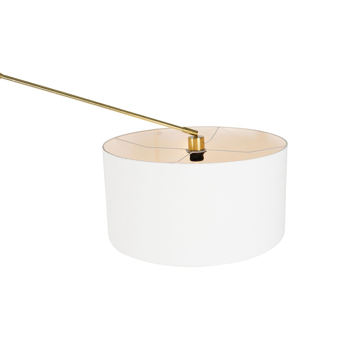 Moderne vloerlamp goud met kap wit 50 cm verstelbaar - Editor
