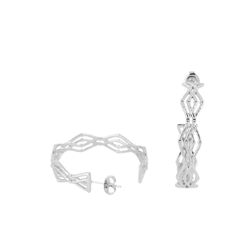 Boucles d'oreilles créoles en acier argentées