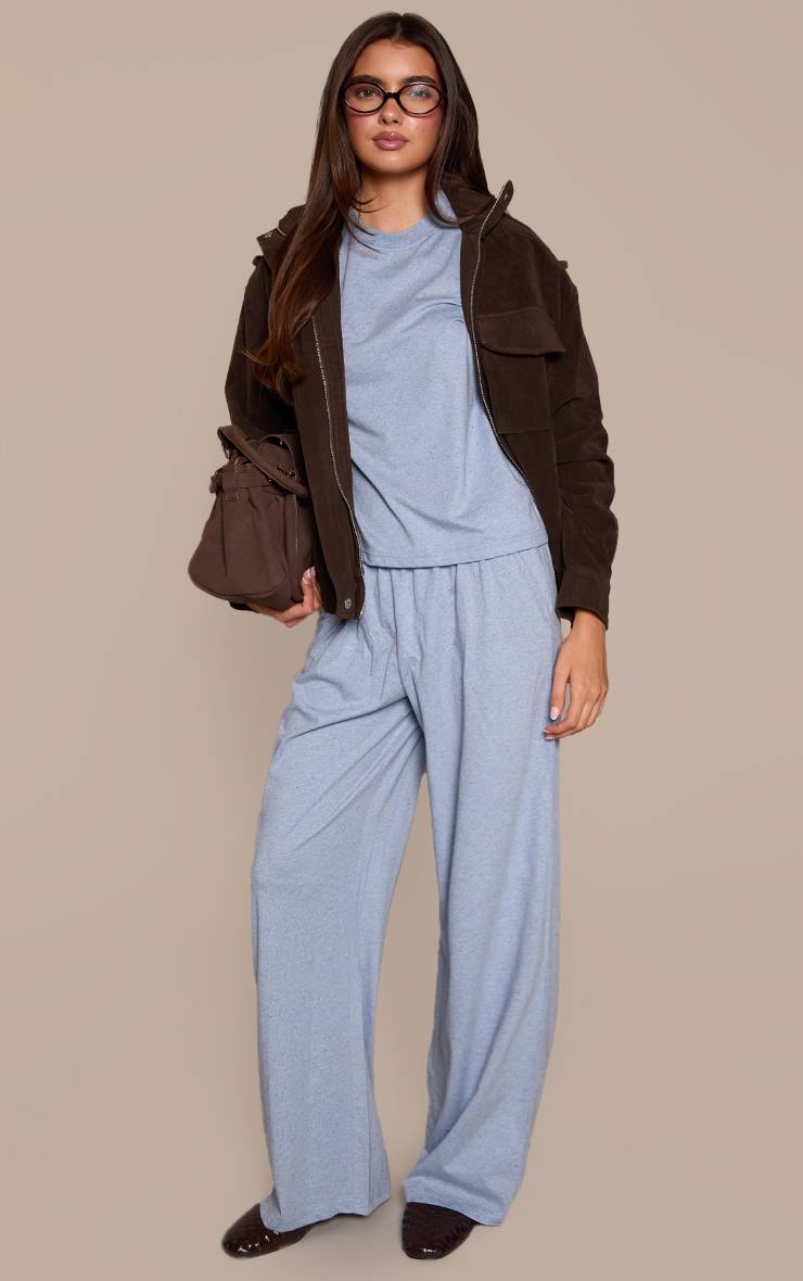 Bleu Layette Ensemble Coordonné Pantalon Élastiqué Moucheté