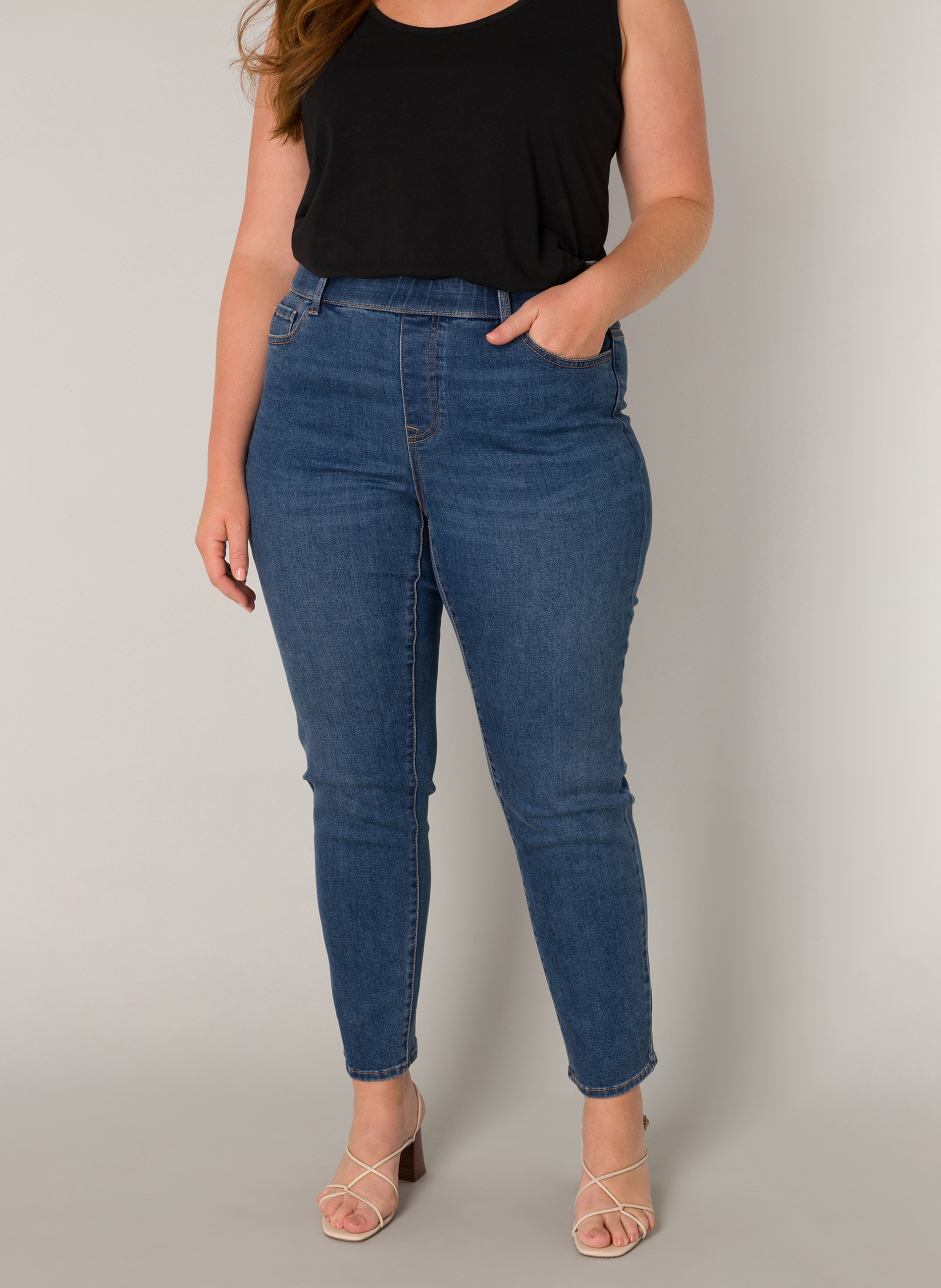 Base Level Curvy Jeggings  in grossen Grössen, mit Gummizug und Stretch