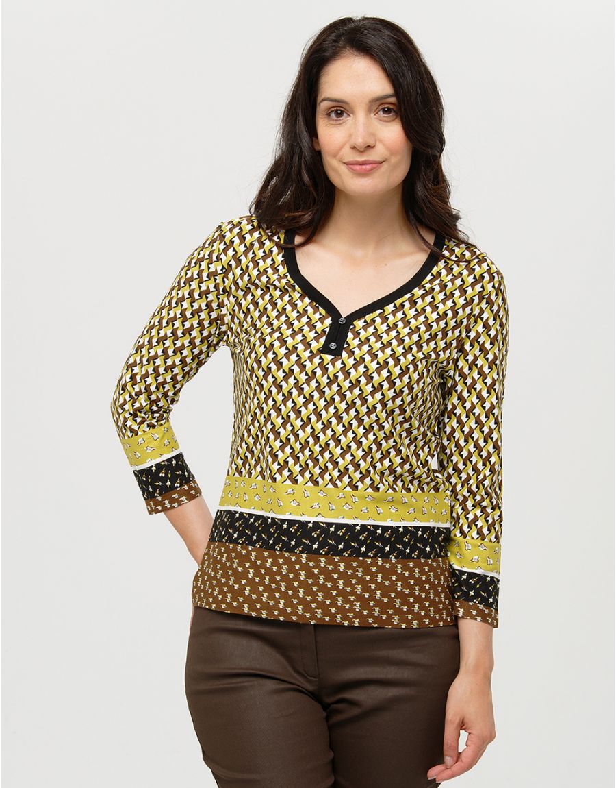 T-shirt droit jaune