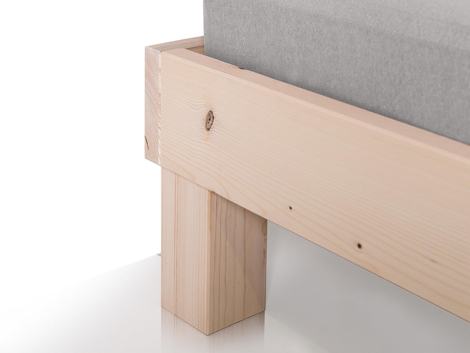 moebel-eins Massivholzbett Pumba Holzbett Doppelbett, Material Massivholz, Made in Germany, 120 x 200 cm, Natur, Standardhöhe
