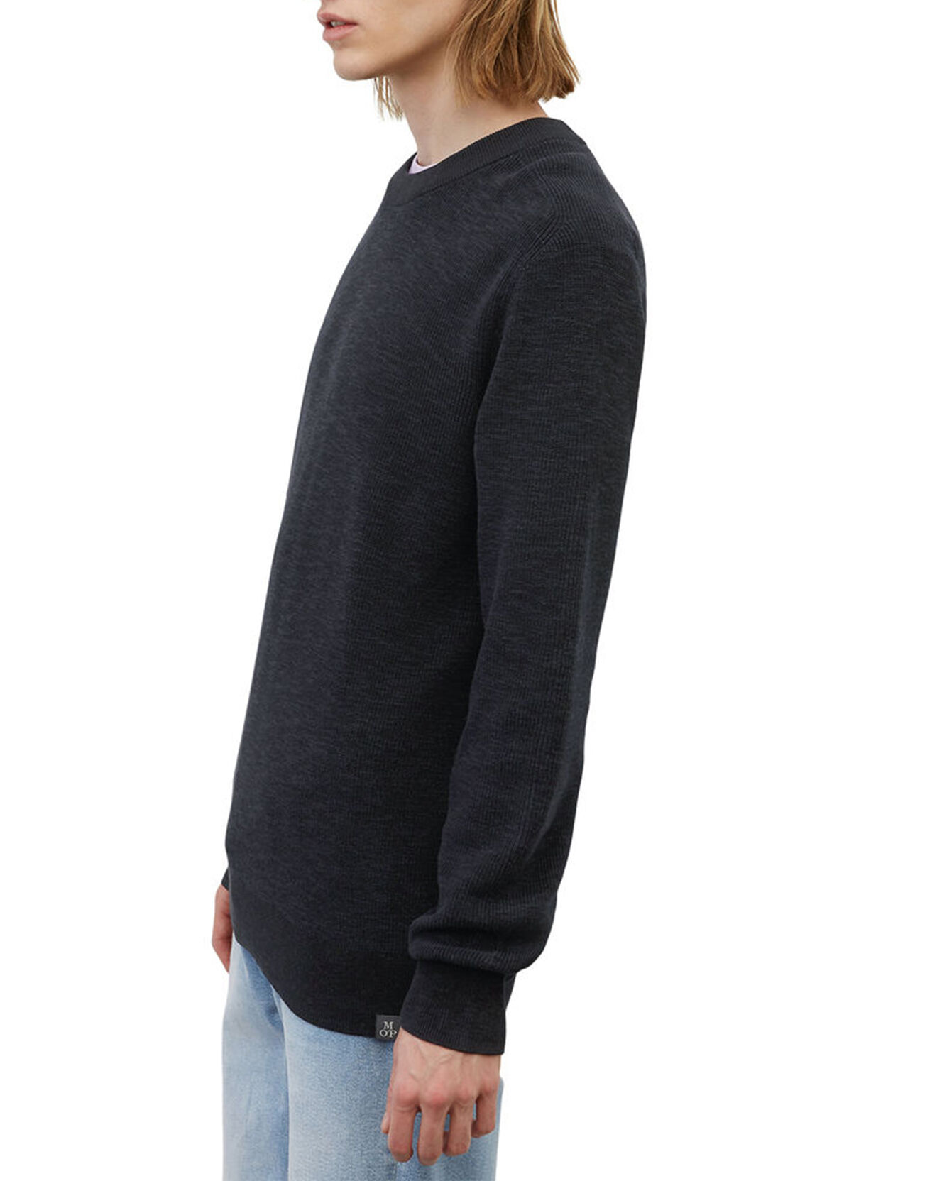 Marc O'Polo Pull en Coton & Lin bleu marine