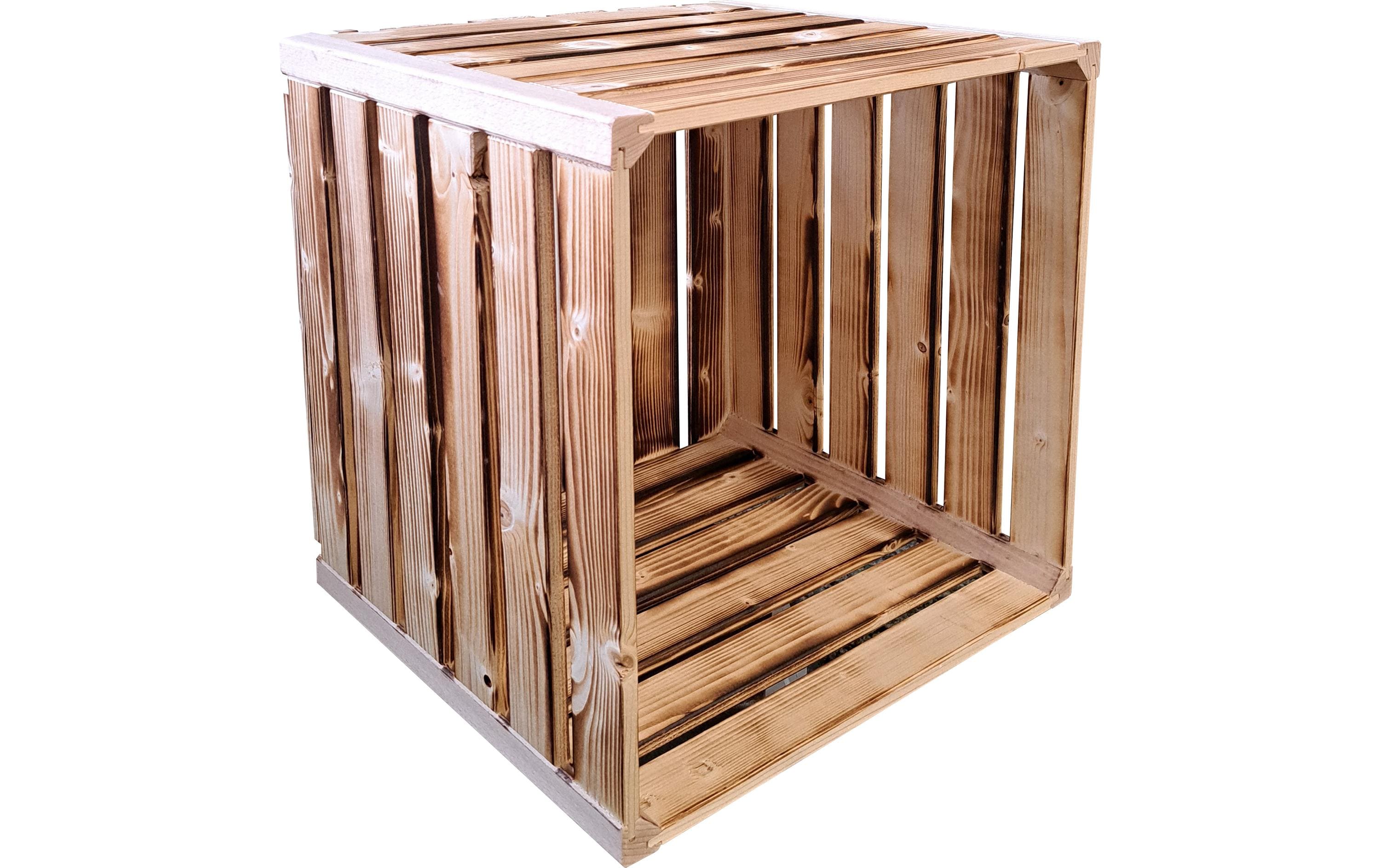 Holzharasse geflammt, 35 x 35 x 32 cmModulares Wohnregal