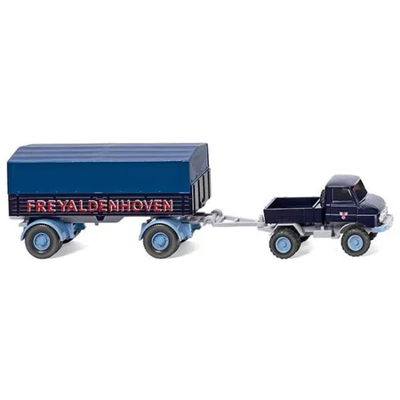Wiking 037104Unimog U 411 mit Anhänger FREYALDENHOVEN