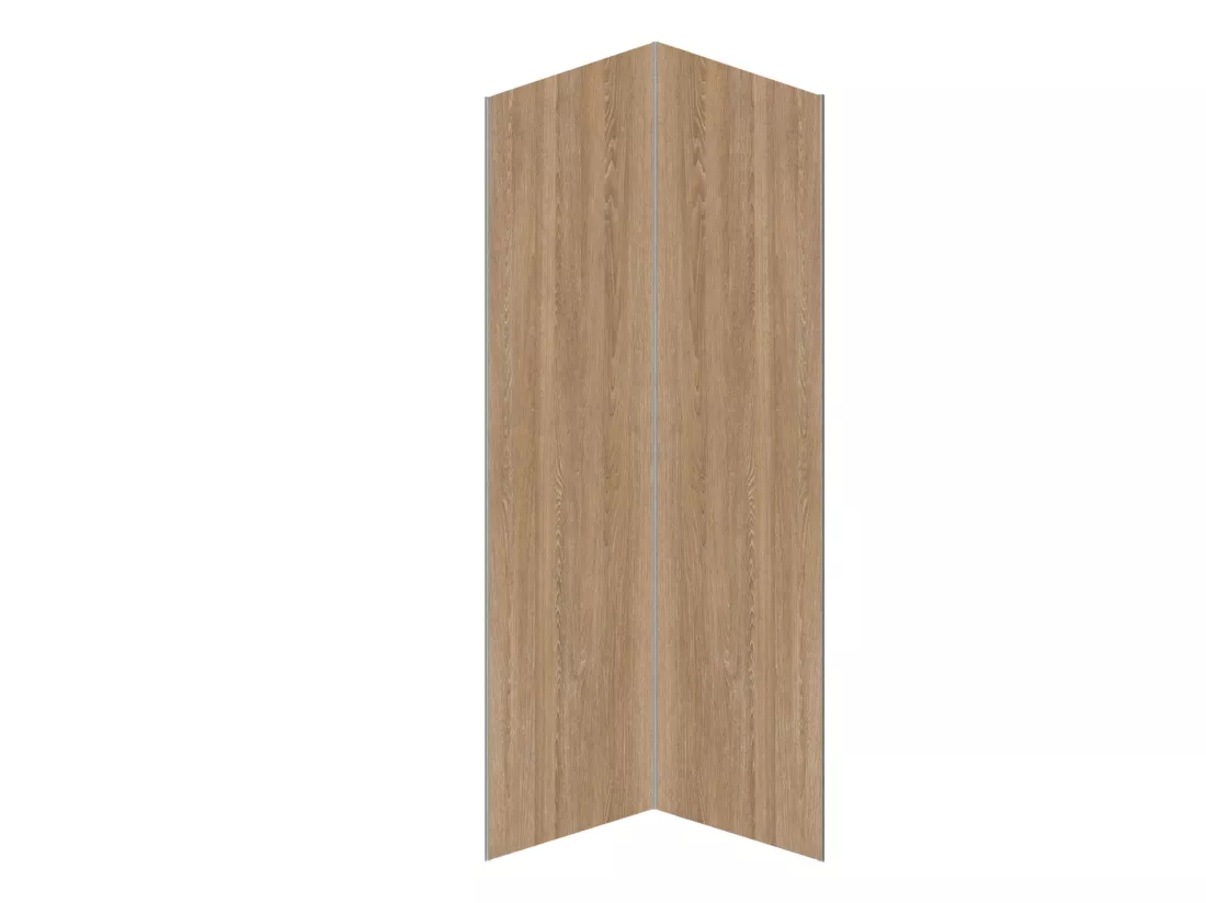 Lot de 2 panneaux muraux de douche effet bois en aluminium avec profilés - 2 x L90 x H210 cm ENEKO