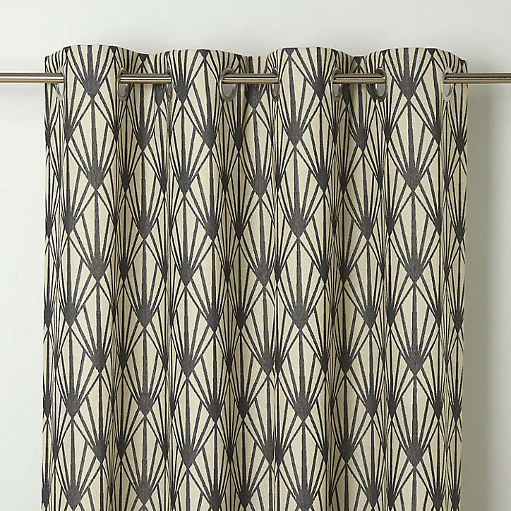 Rideau GoodHome Fremont gris l.140 x H.260 cm
