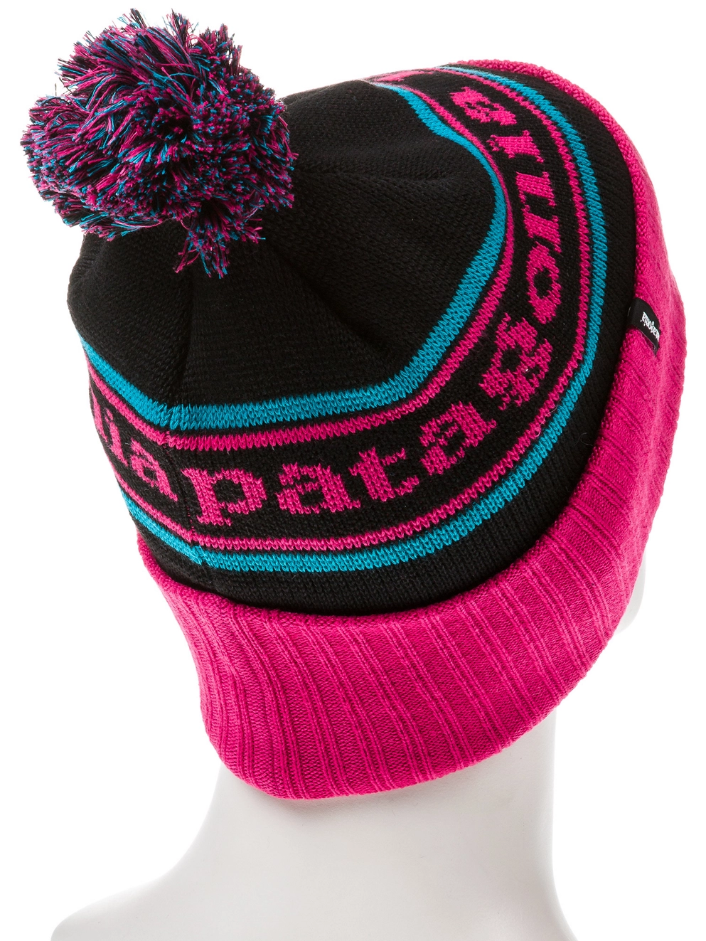 Patagonia Powder Town Beanie park stripe craft pink