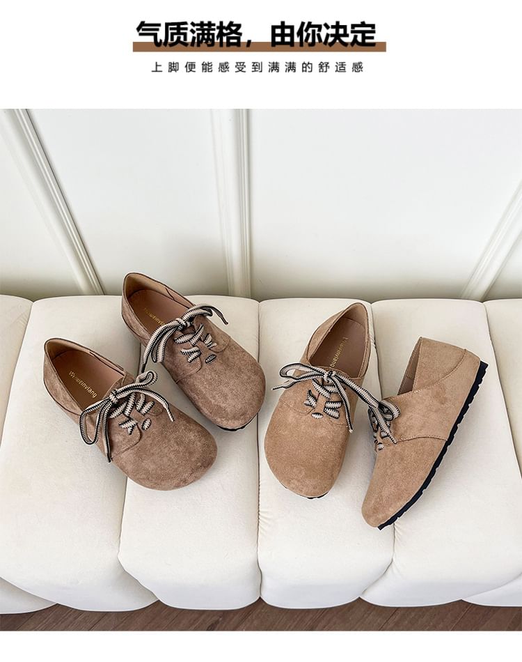 Aegina - Hidden Wedge Plain Lace-Up Faux Suede Schoenen
