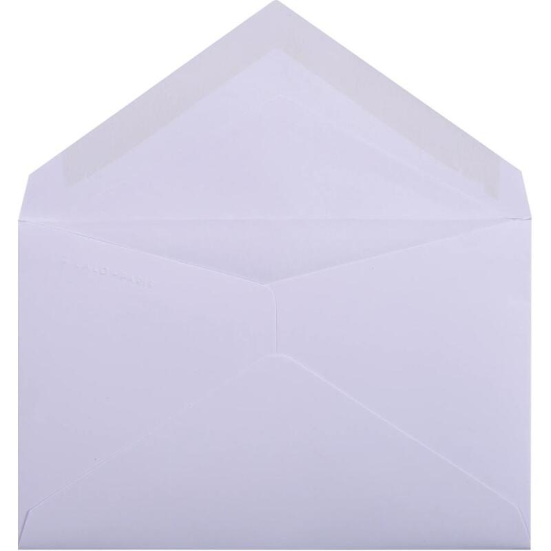 20 enveloppes 90x140mm Vélin doublées gommées - extra blanc
