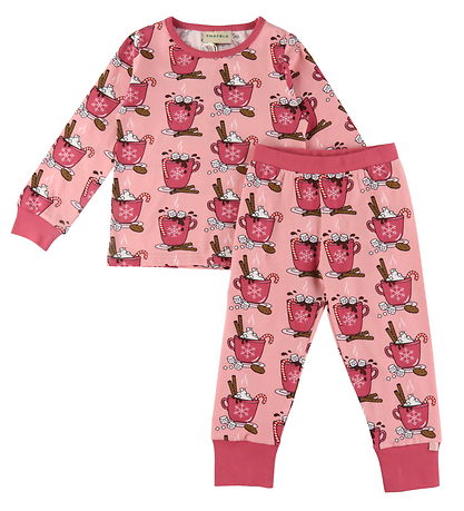Småfolk Schlafanzug - 2-teilig - Braut Rose m. Heiße Schokolade