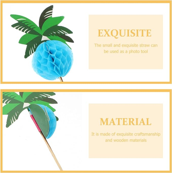 (50er Set) Cocktail Sticks Pompon Fingerfood Party Spiesse Deko Zahnstocher - Palme