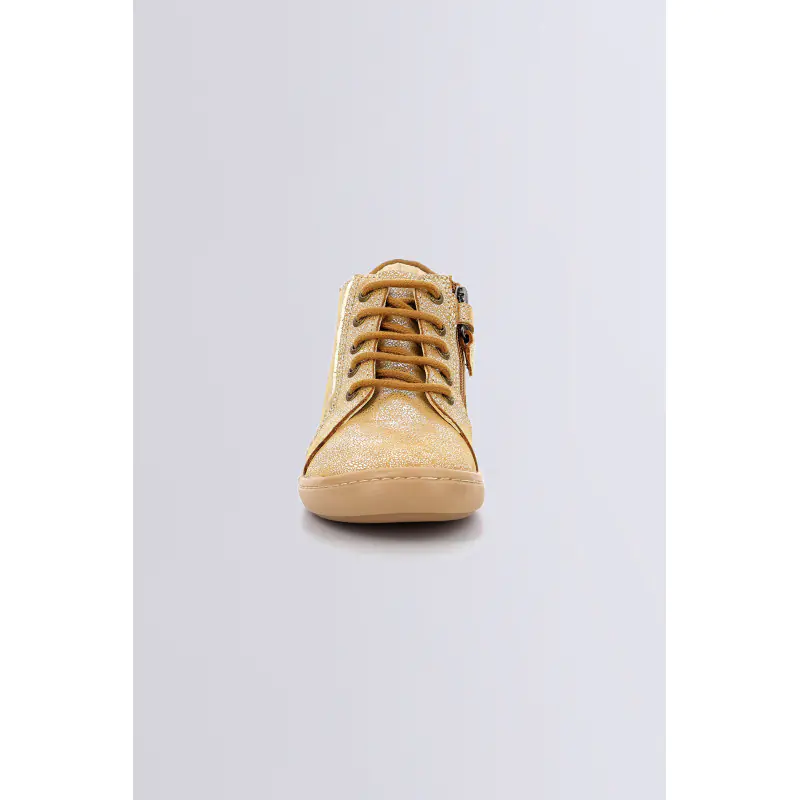 KICKPINNS BEIGE METALLISE BOTTINES Cuir  Fille
