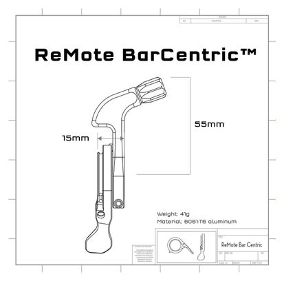 Commande de Tige de Selle Wolf Tooth ReMote BarCentric (Sans Câble/Sans Gaine) Noir