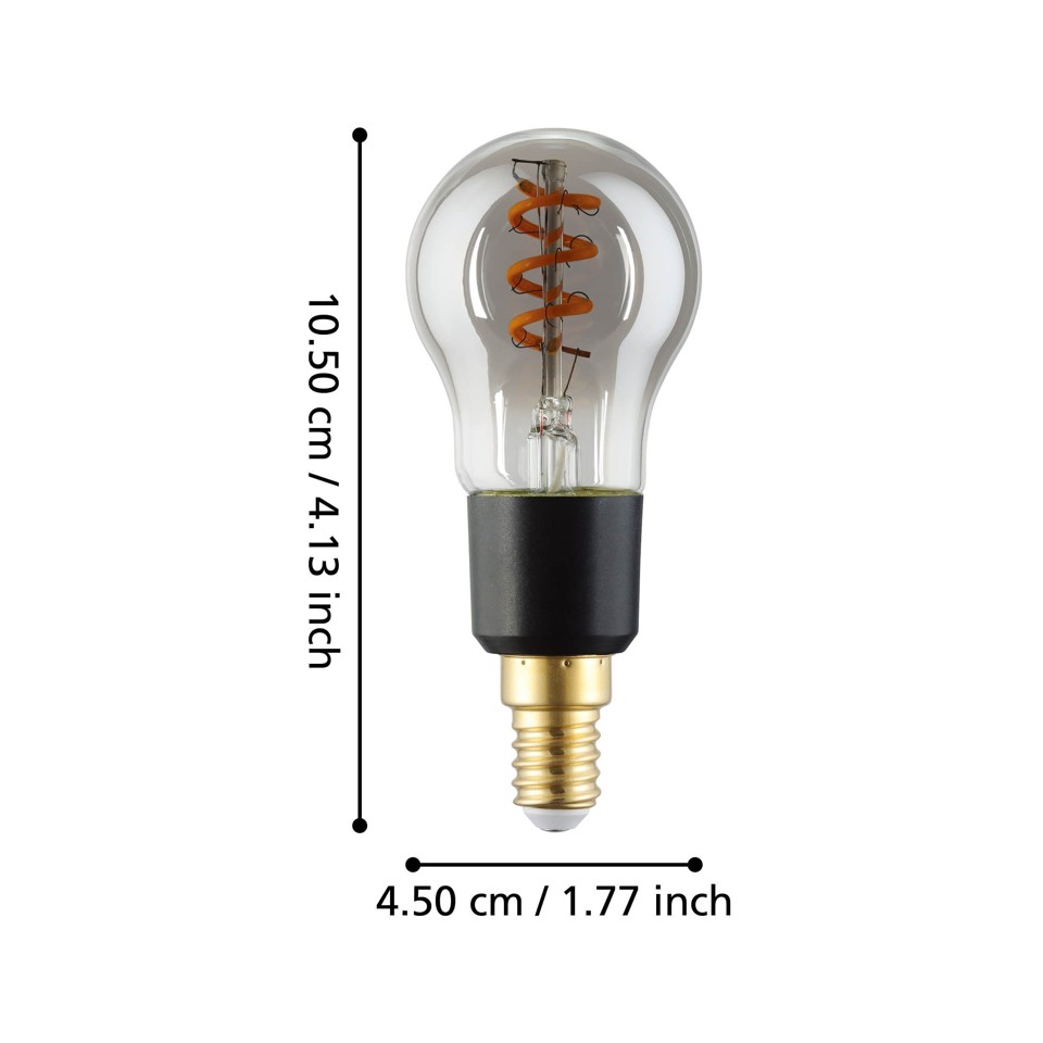 EGLO - E14 P45 spiral, røg - Varm hvid - Zigbee, Bluetooth