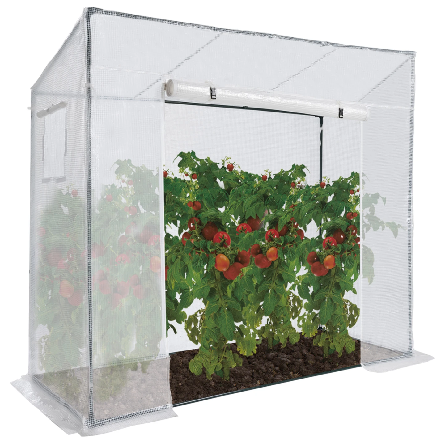 Serre de jardin blanche toutes saisons avec fenêtre et porte zippée