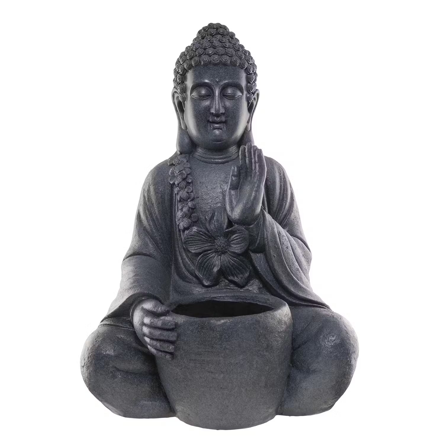 BUDDHA Statue mit Blumentopf