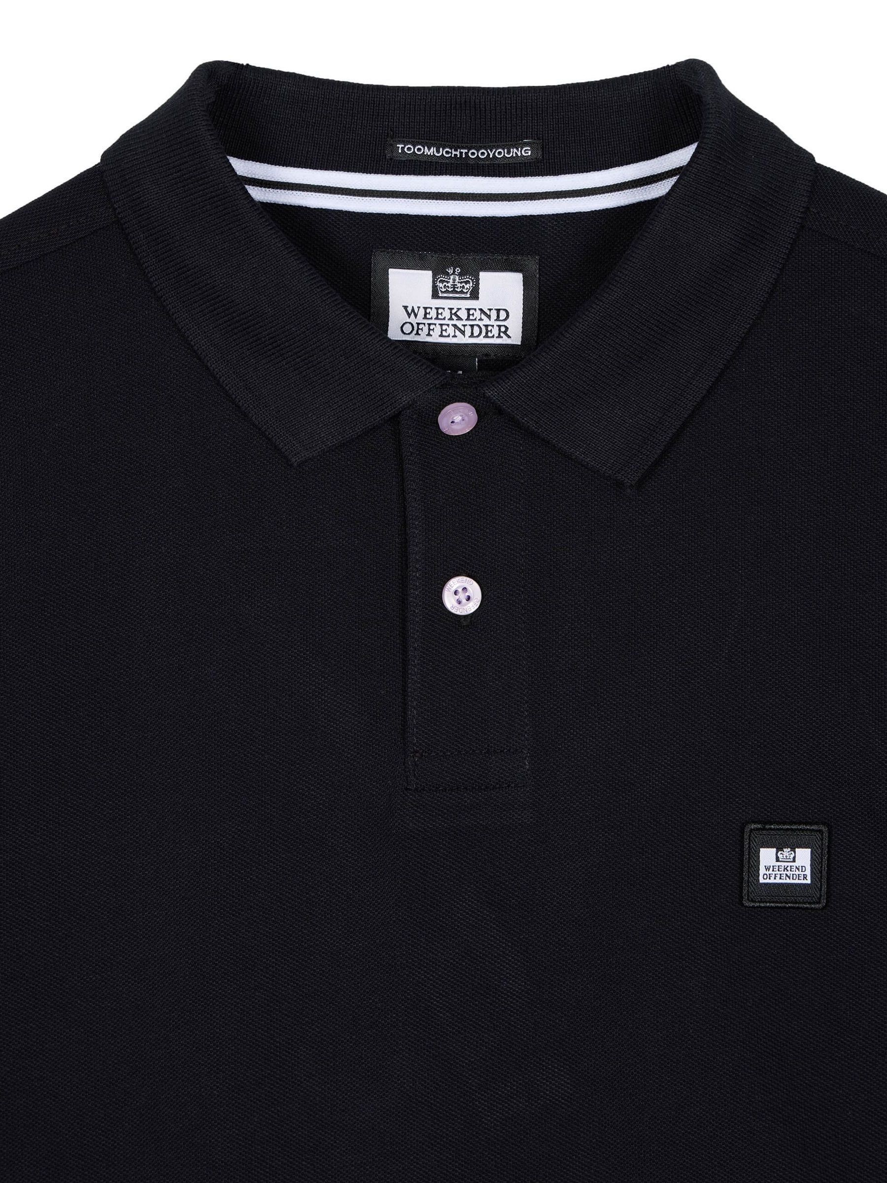 Zwart - Weekend Offender Caneiros poloshirt met logo