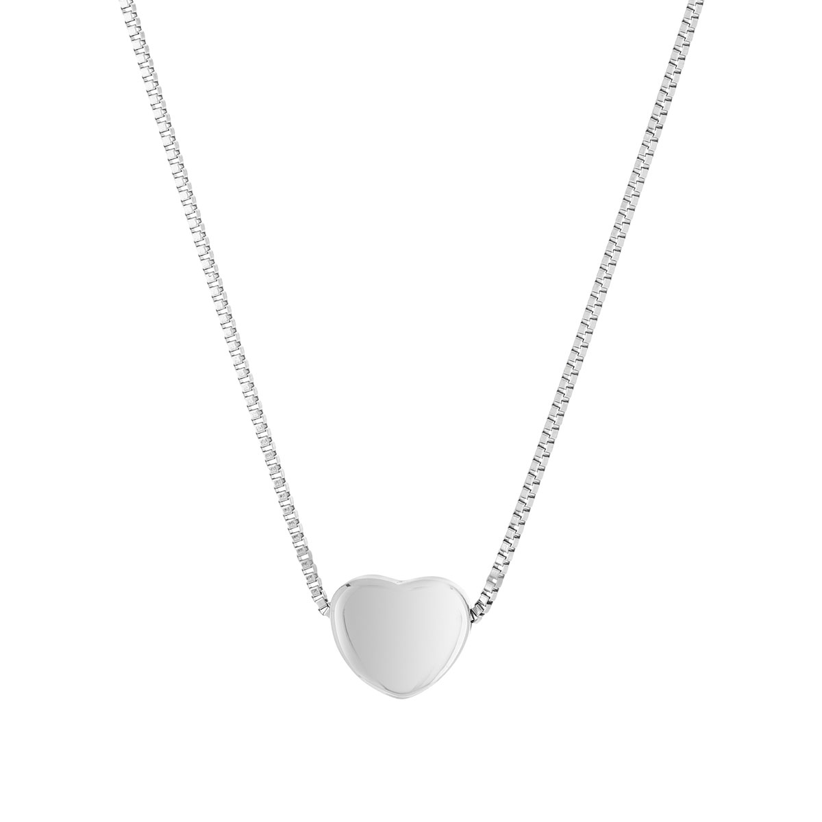 Collier acier coeur 45 cm
