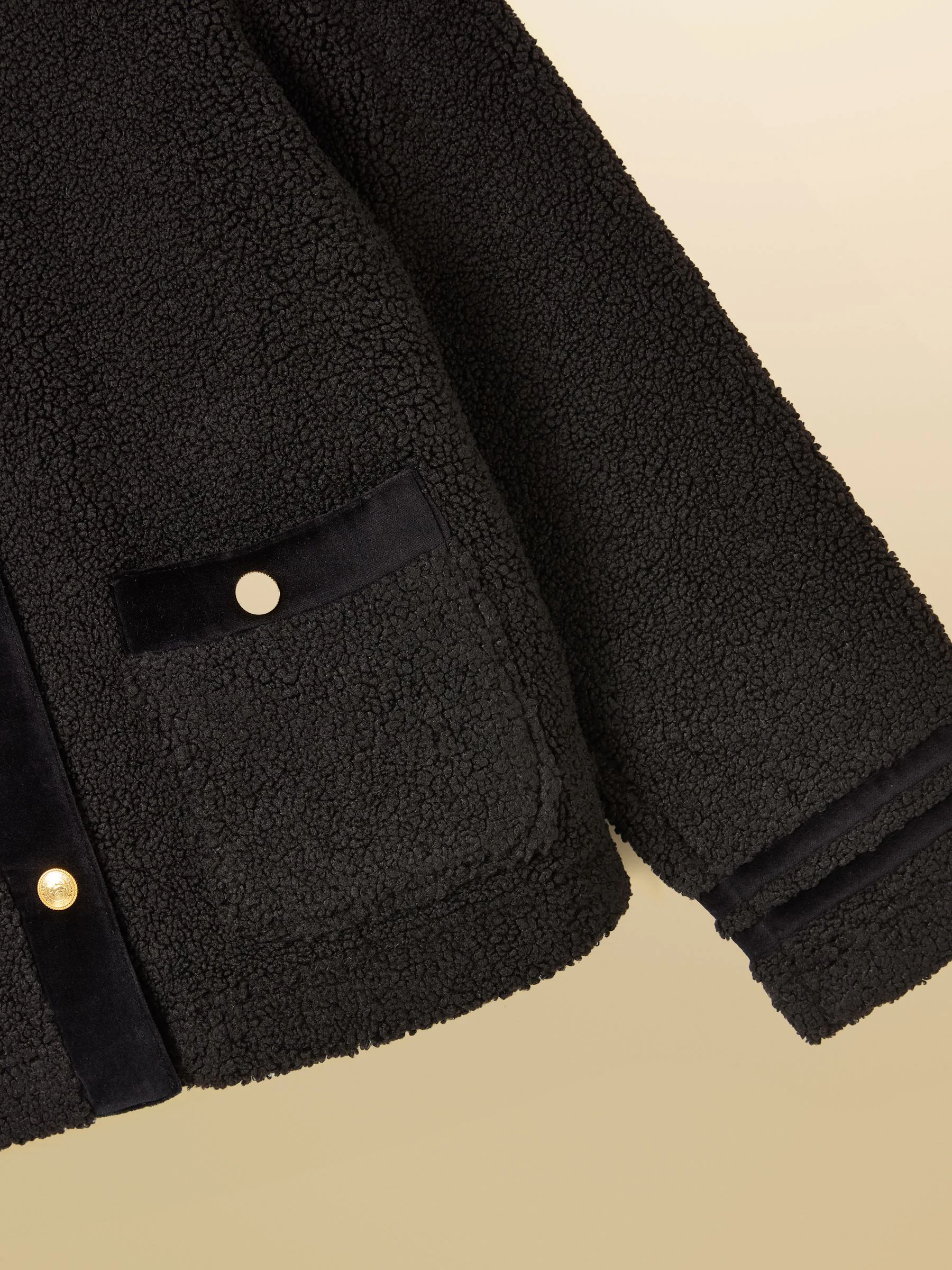 Zwart - Joules Fleur Fleece Jacket