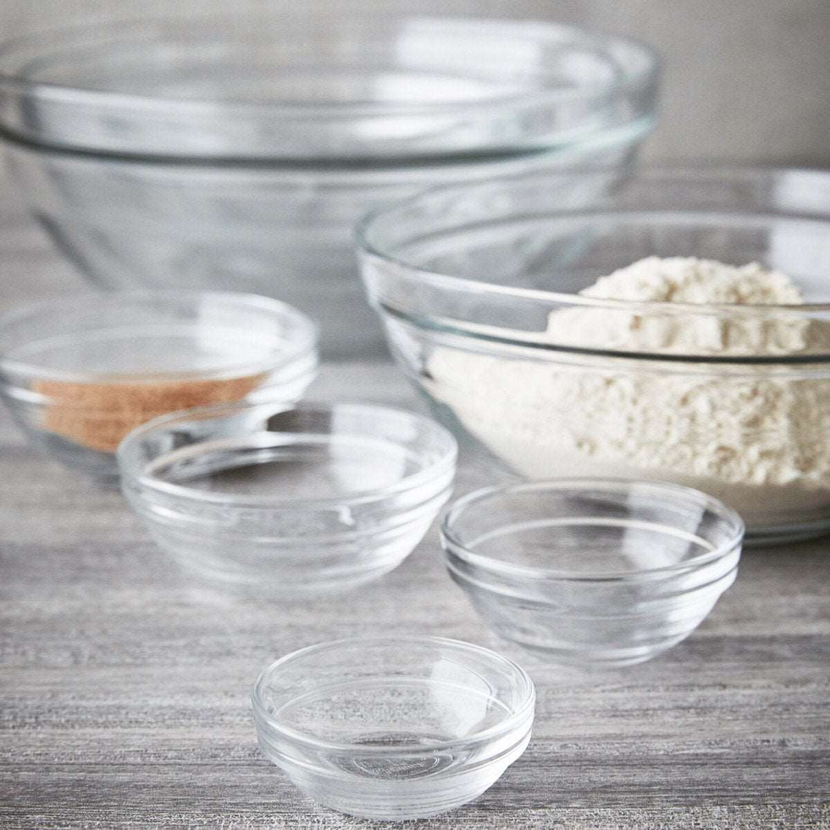 Set de saladier en verre transparent Empilable Le Gigogne®