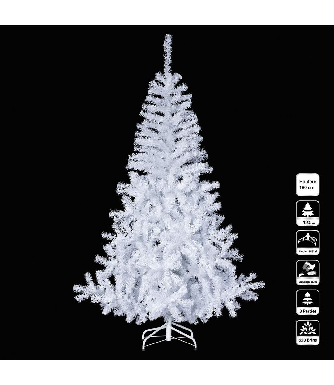 Sapin de noël Luxe - 1,8 m - Blanc